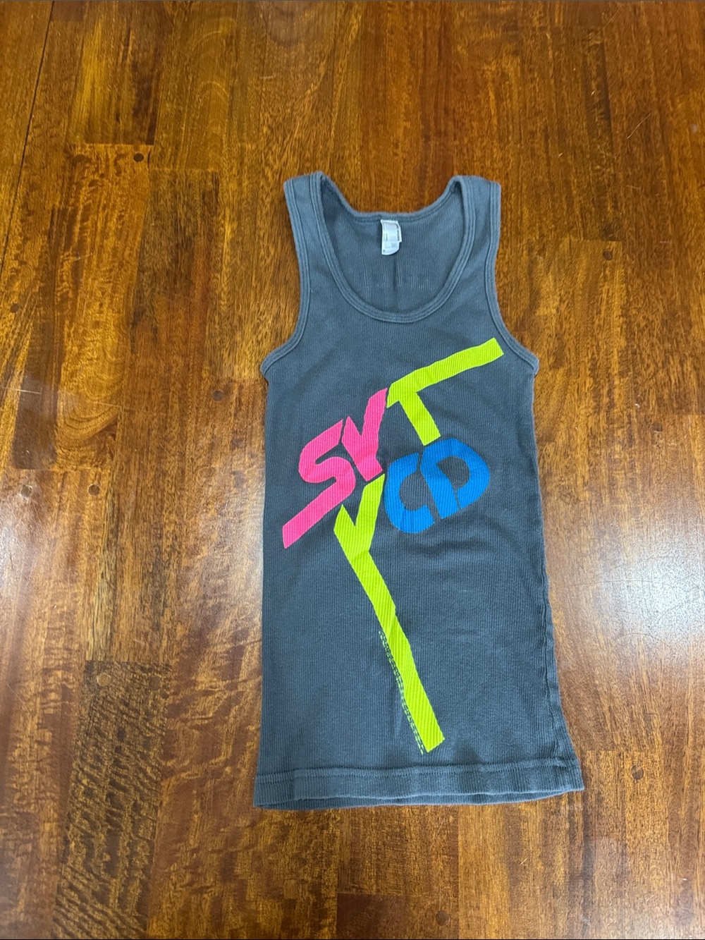 Y2K SYTYCD So You Think You Can Dance Gray Tank Top with Neon Accent